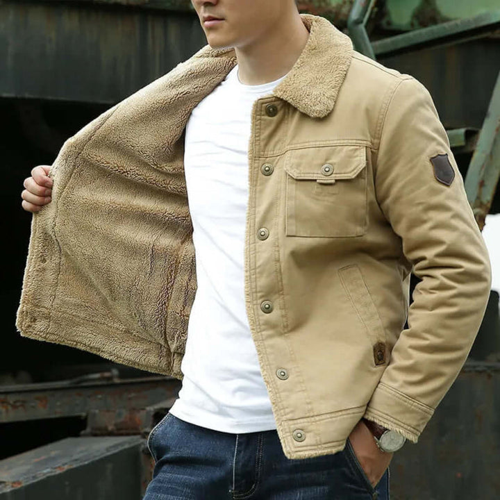 Herren Lässige Button Down Winter Jacke | Brusttasche