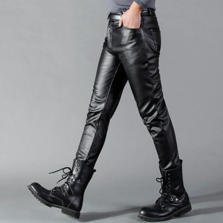 Marlenor | Herren Lässiger Motorrad Stretch Hosen | Schwarz