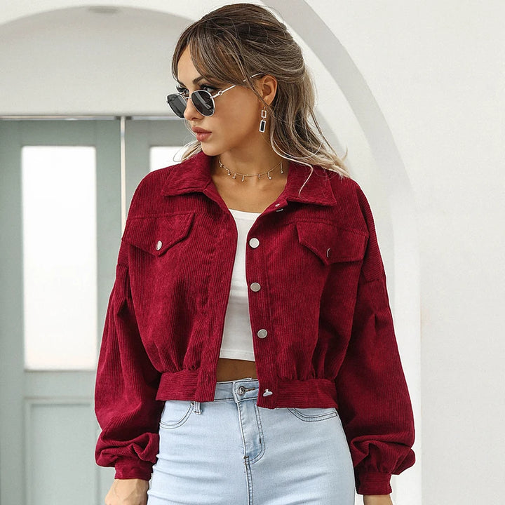 Kurze Cord Jacke für Damen | Lässig