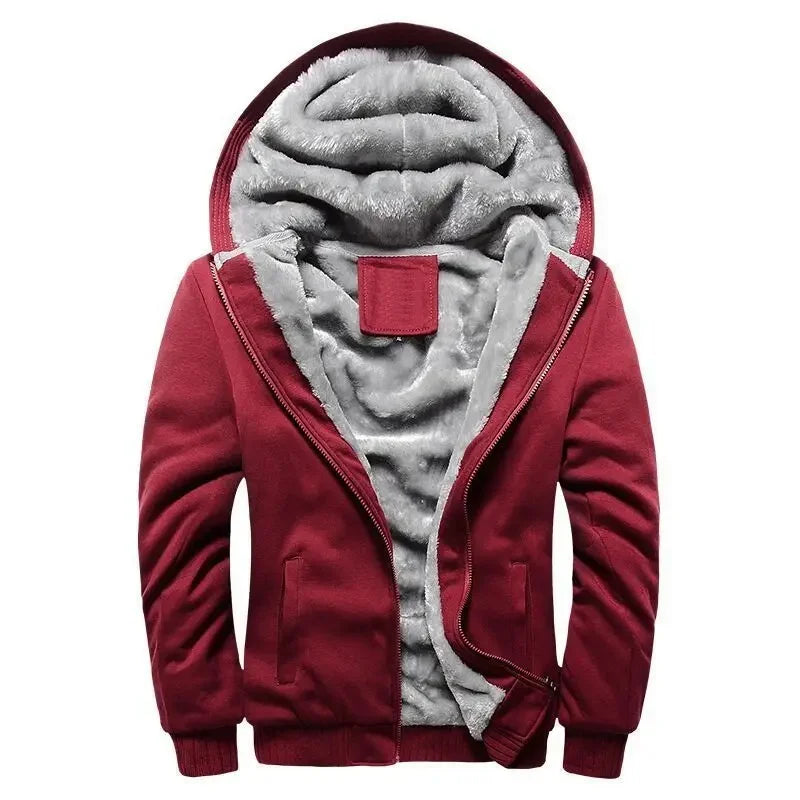 Herren Fleece Steppjacke | Mit Kapuze