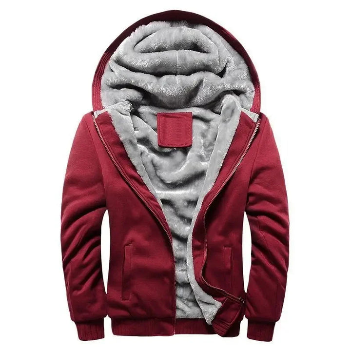 Herren Fleece Steppjacke | Mit Kapuze
