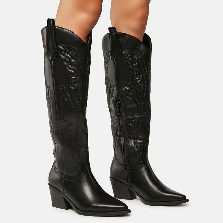 Damen Overknee Boots Schwarz | Hohe Absätze