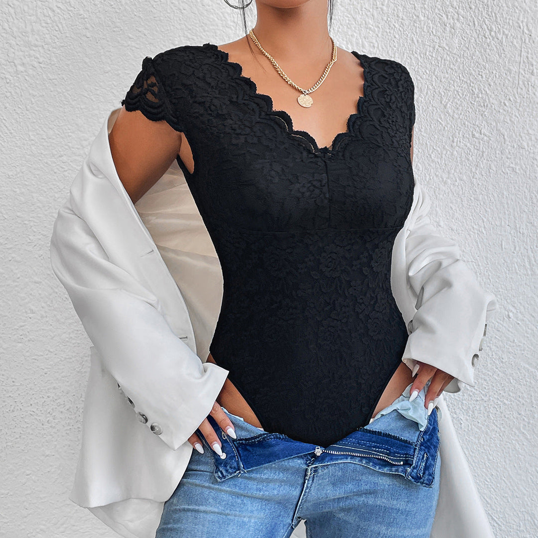 Damen Bodysuits Mit Spitze Und V Ausschnitt | Schick