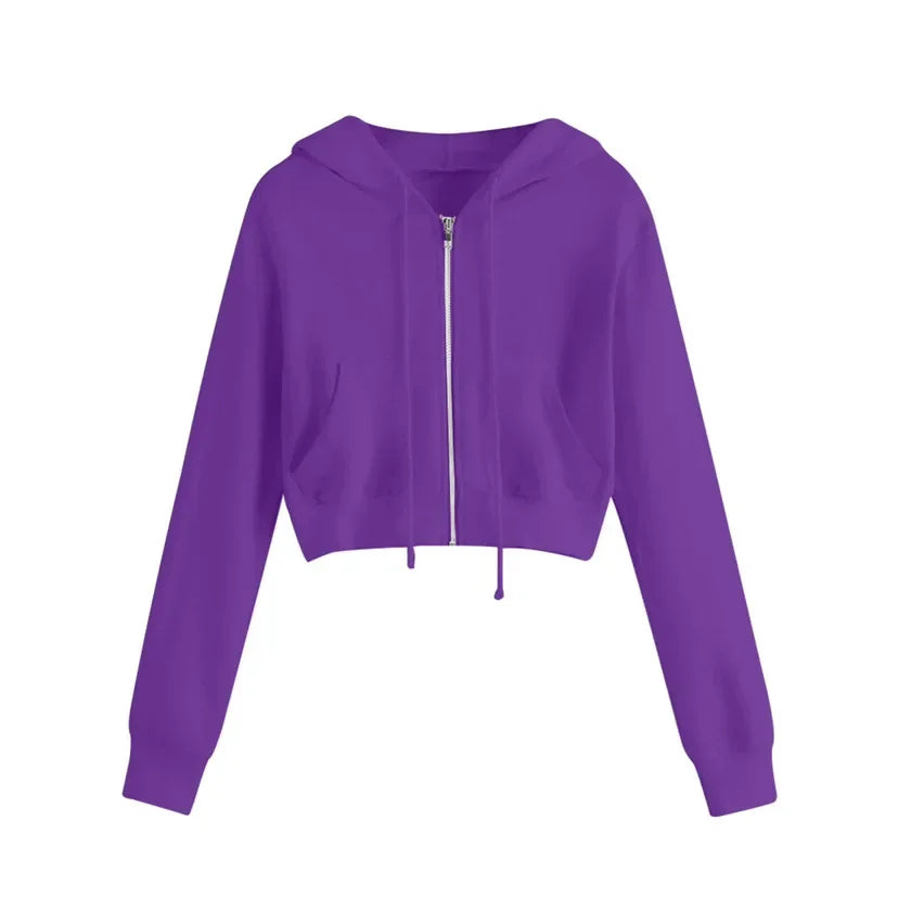 Kurzes Winter-Sweatshirt für Damen | Mit Kapuze