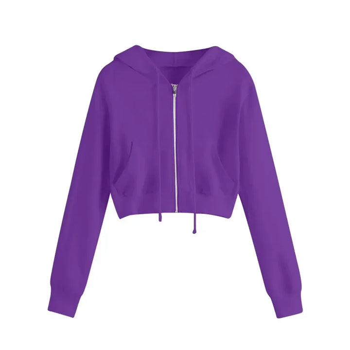 Kurzes Winter-Sweatshirt für Damen | Mit Kapuze