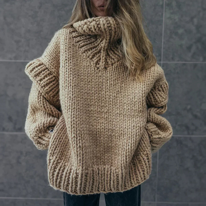 Kuscheliger Übergroß Rollkragenpullover für Damen | Winter