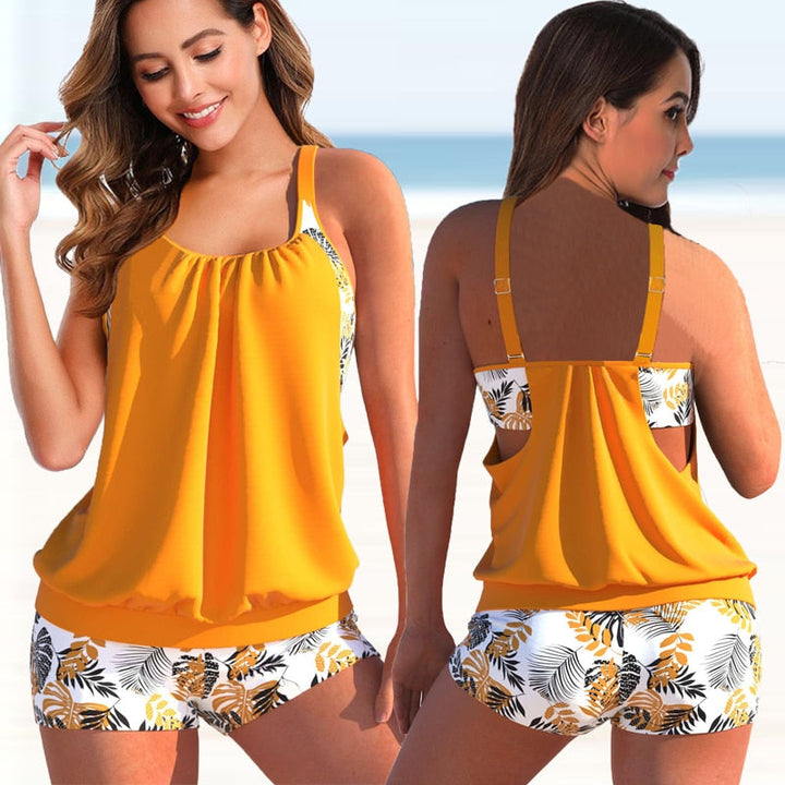 Dehnbares Tankini Set Für Damen | Zweiteilig