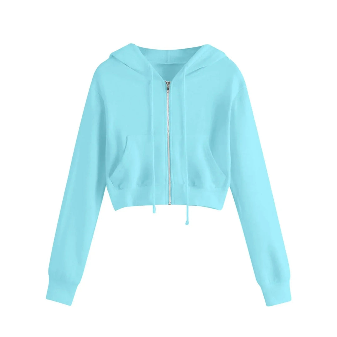 Kurzes Winter-Sweatshirt für Damen | Mit Kapuze