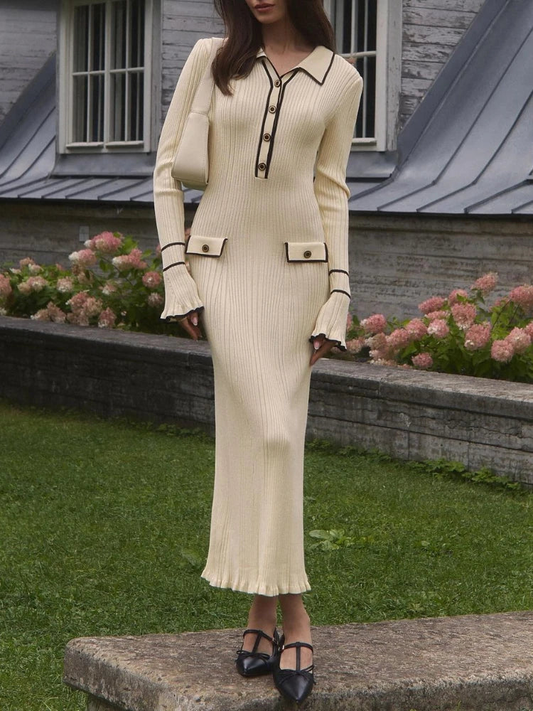 Stilvolles Strickkleid Für Damen | Midi