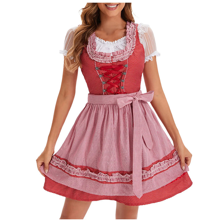 Damen Dirndl Kleid für Oktoberfest | Rot