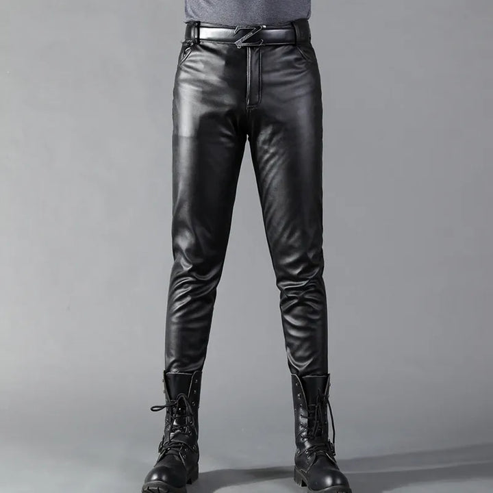 Marlenor | Herren Lässiger Motorrad Stretch Hosen | Schwarz