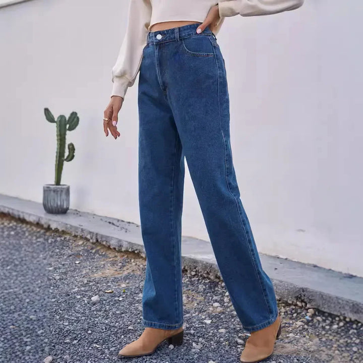 Lässige Mom-Jeans für Damen | Dunkelblau