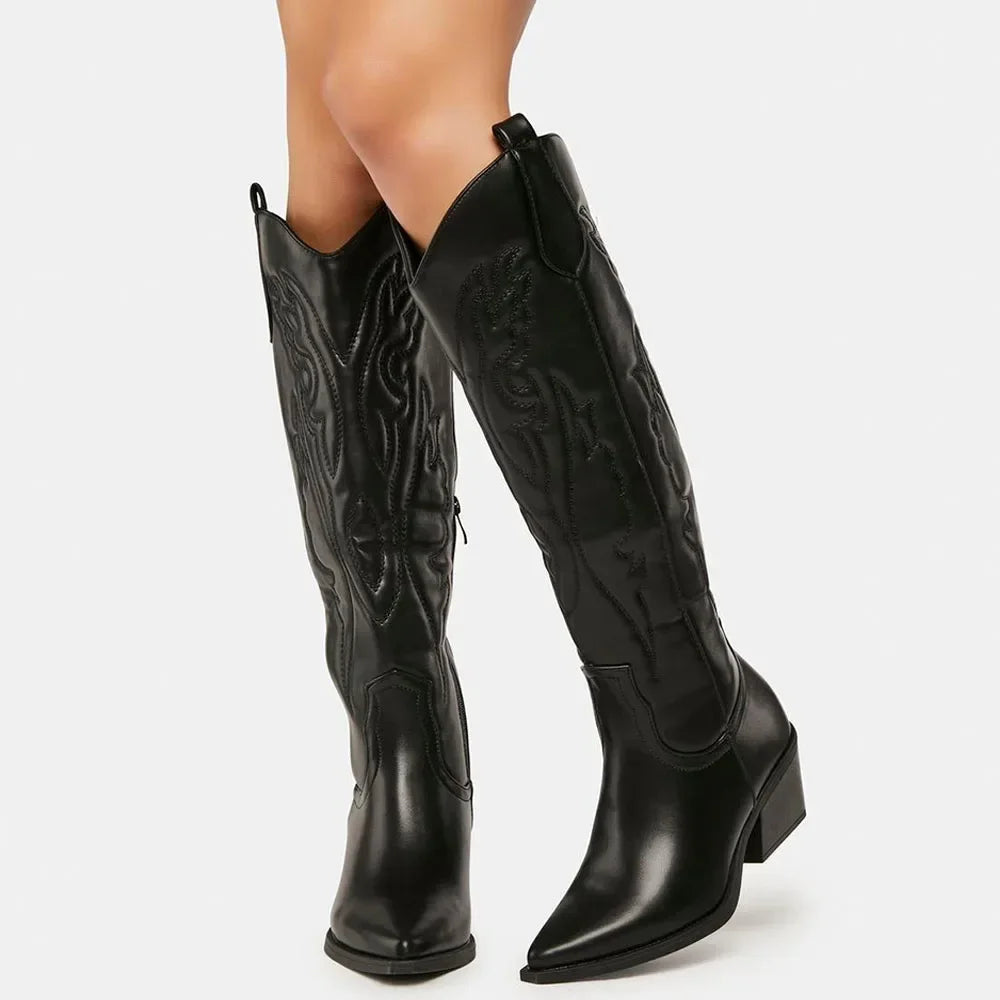 Damen Overknee Boots Schwarz | Hohe Absätze
