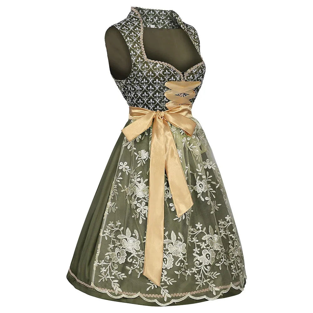 Damen Trachten Dirndl Kleid für Oktoberfest | Grün