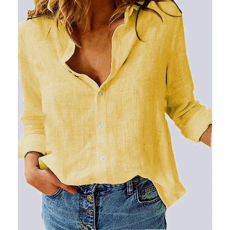 Damen Langarmshirt Mit Vogelmuster | Button Down