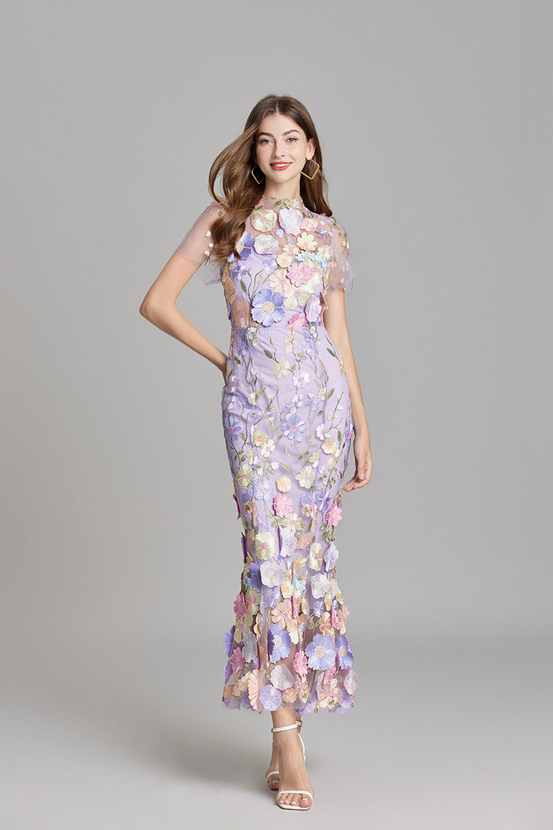 Elegantes Ärmelloses Besticktes Damenkleid | Maxi
