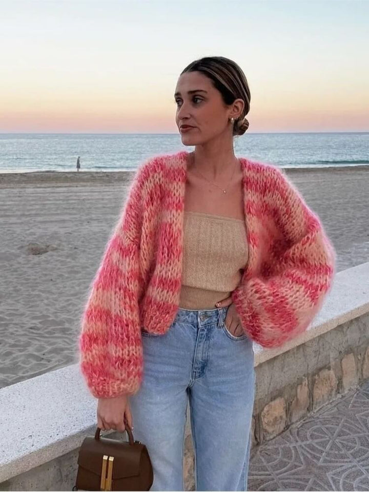 Modische Strickjacke für Damen | Offene Vorderseite