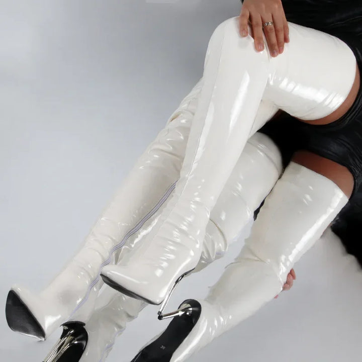 Modische Overknee-Stiefel für Damen | Spitze Zehenpartie