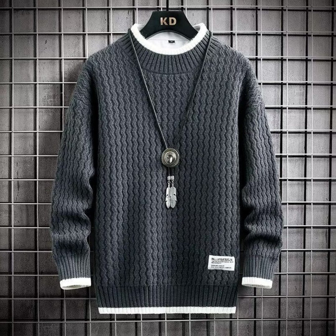 Herren Warmer Lässiger Crew Neck Strickpullover | Gestrickt