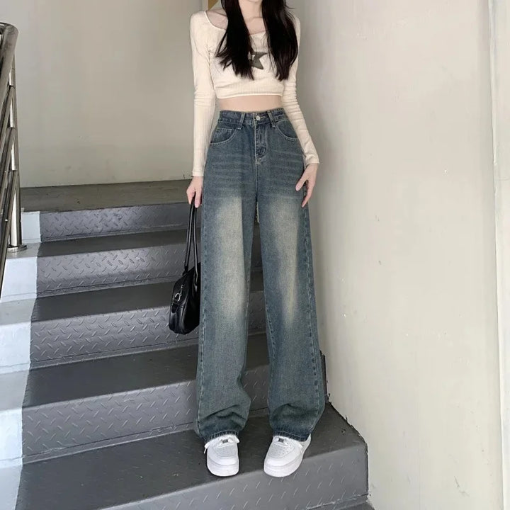 Klassische Baggy-Jeans für Damen | Weites Bein