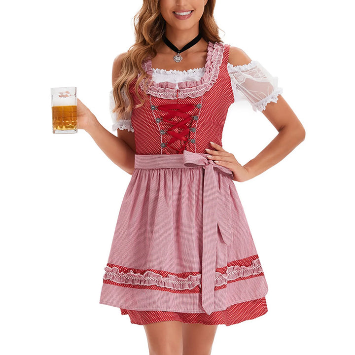 Damen Dirndl Kleid für Oktoberfest | Rot
