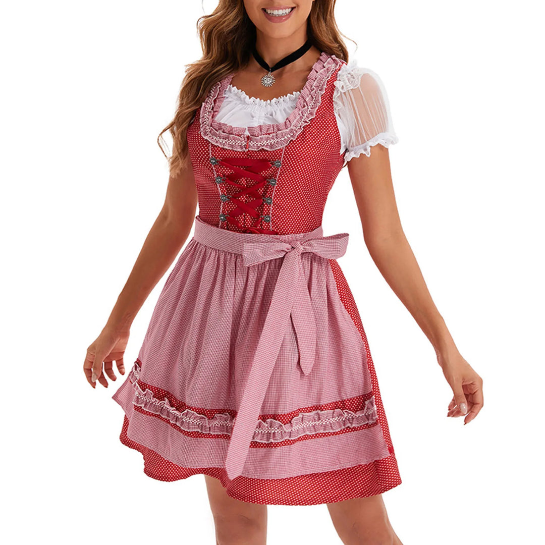 Damen Dirndl Kleid für Oktoberfest | Rot