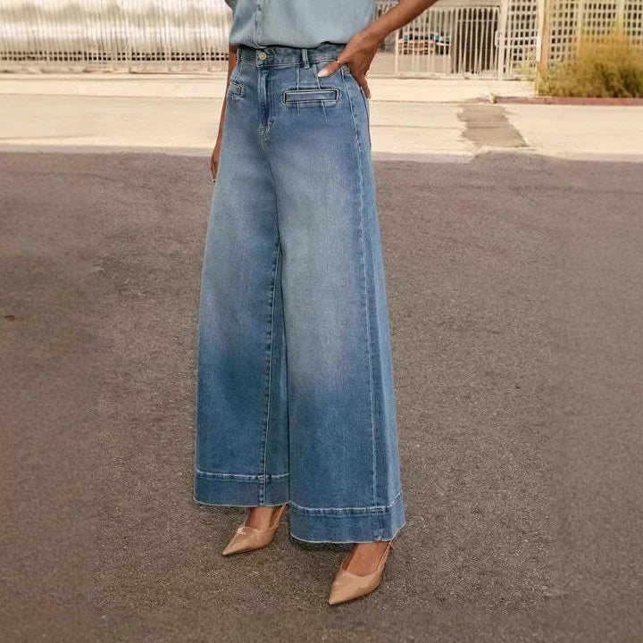 Damen Weitem Bein Mom-Jeans | Hohe Taille