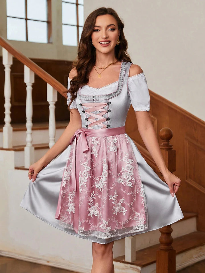 Bayerisches Oktoberfest Dirndl Kleid für Damen | Midi