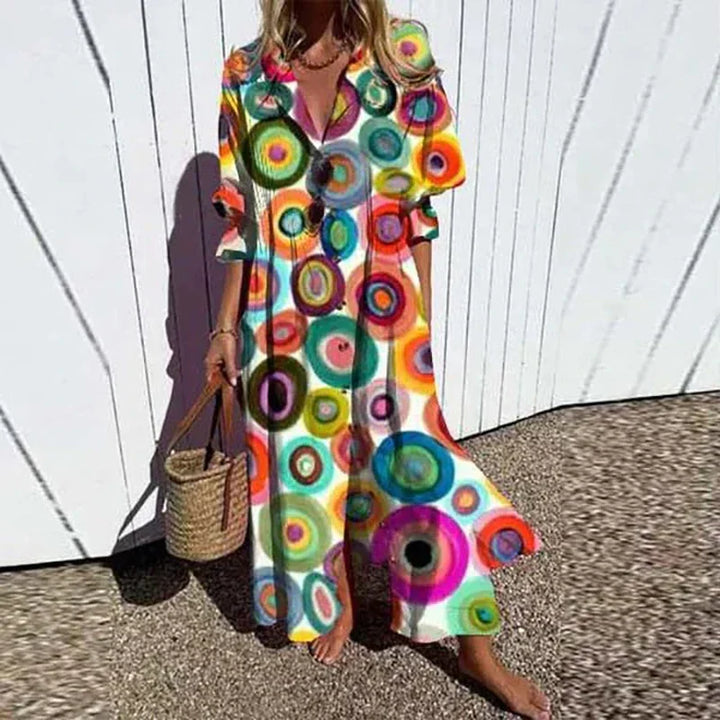 Boho Maxikleid Mit V Ausschnitt Für Damen