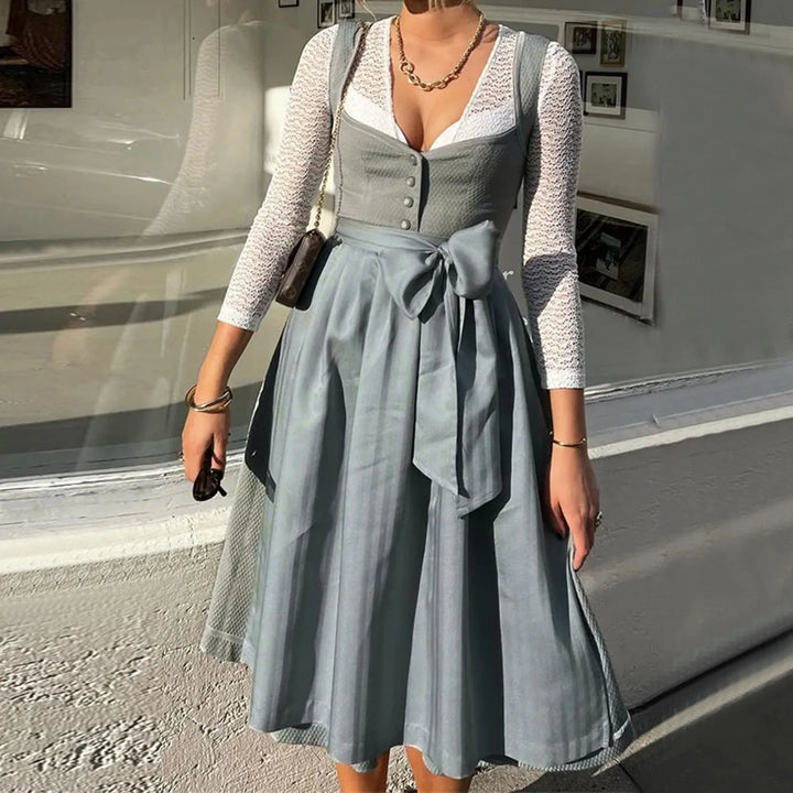 Langärmliges Dirndlkleid Mit Schleife Für Damen | Midi