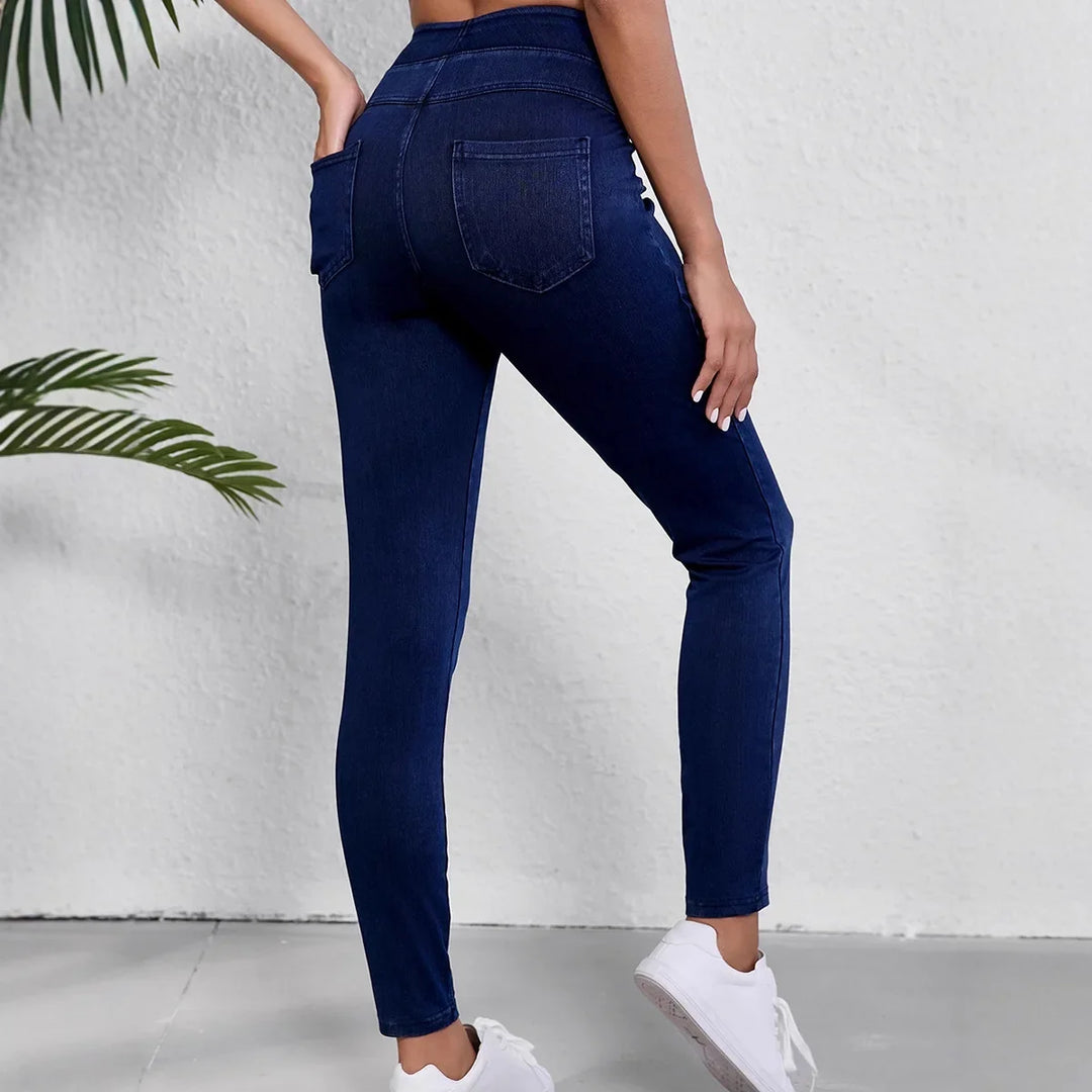Damen Skinny Jeggings | Hohe Taille