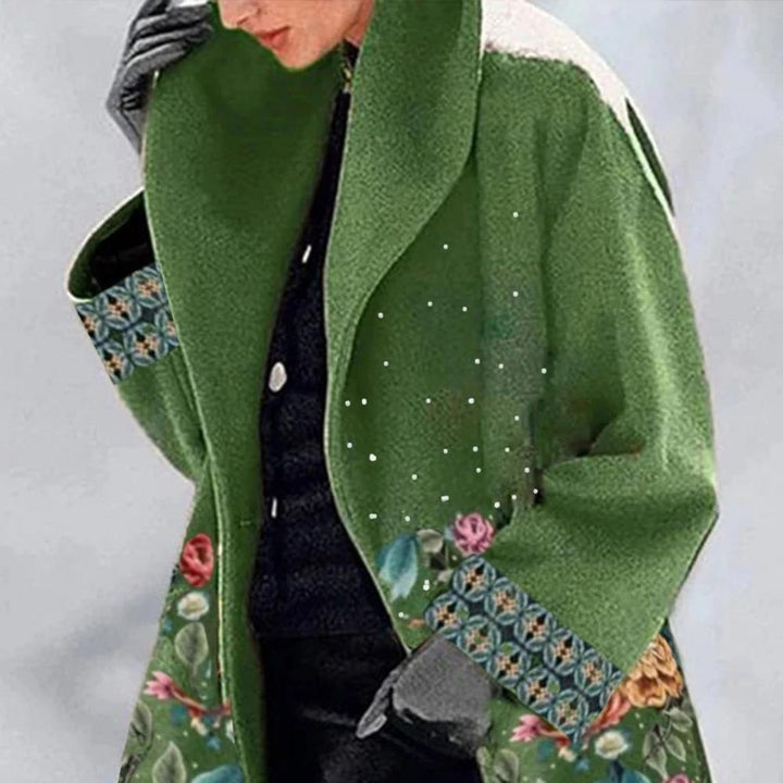 Warm Bedruckter Wintermantel Für Damen | Lang