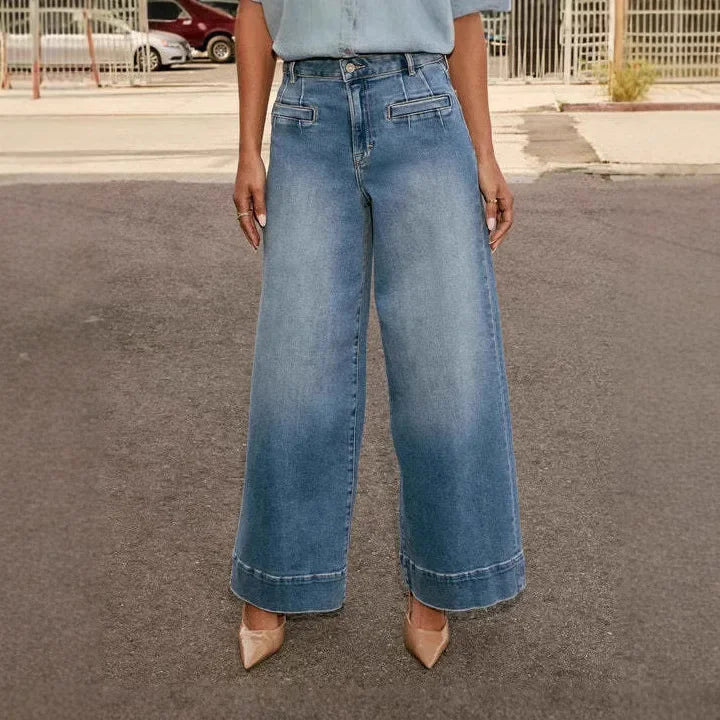 Damen Weitem Bein Mom-Jeans | Hohe Taille