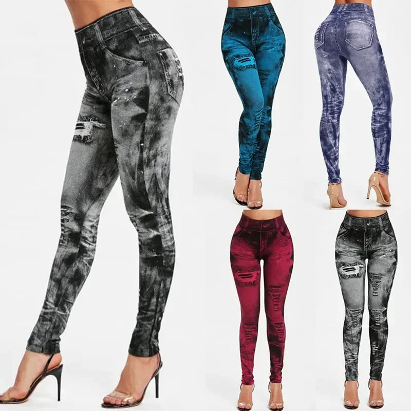 Stylische Hoch Tailliert Jeggings für Damen | Lässig