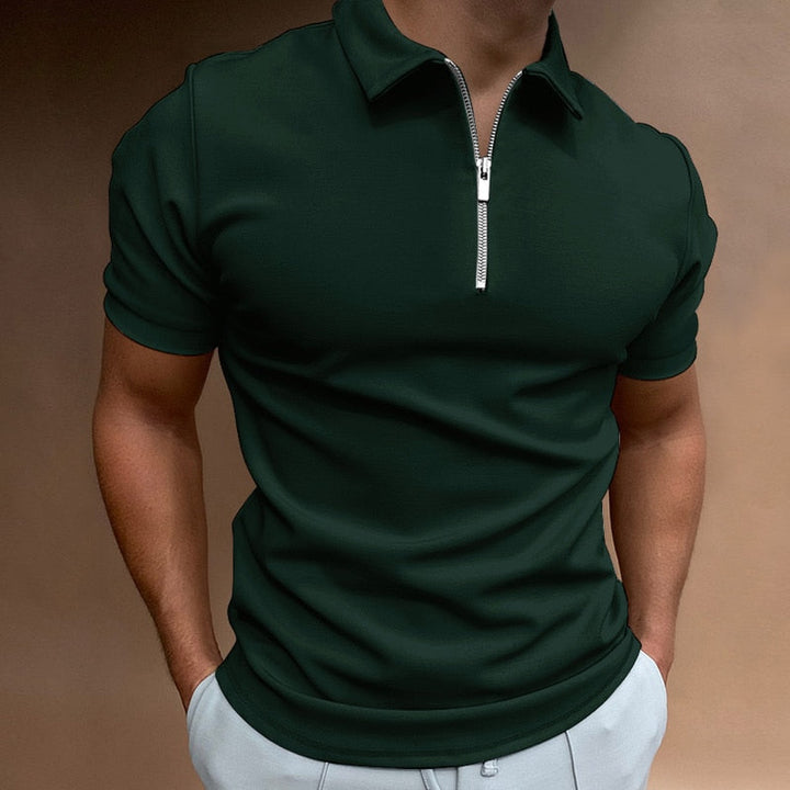Poloshirt Mit Halbem Reißverschluss Für Herren | Tailliert