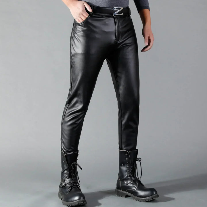 Marlenor | Herren Lässiger Motorrad Stretch Hosen | Schwarz