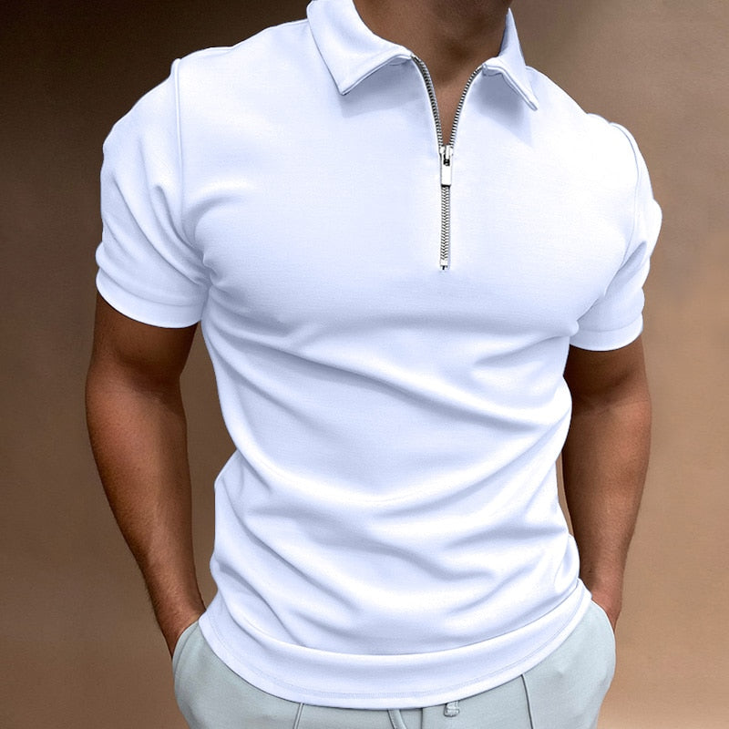 Poloshirt Mit Halbem Reißverschluss Für Herren | Tailliert