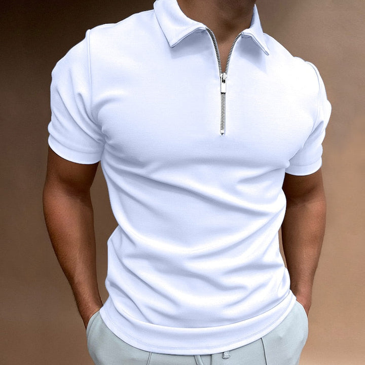Poloshirt Mit Halbem Reißverschluss Für Herren | Tailliert
