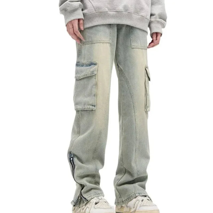 Herren Baggy Jeans | mit Seitlichen Reißverschlüssen und Taschen