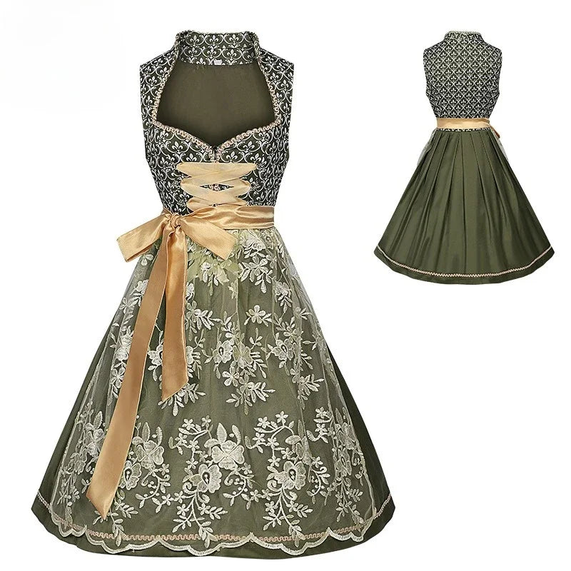 Damen Trachten Dirndl Kleid für Oktoberfest | Grün
