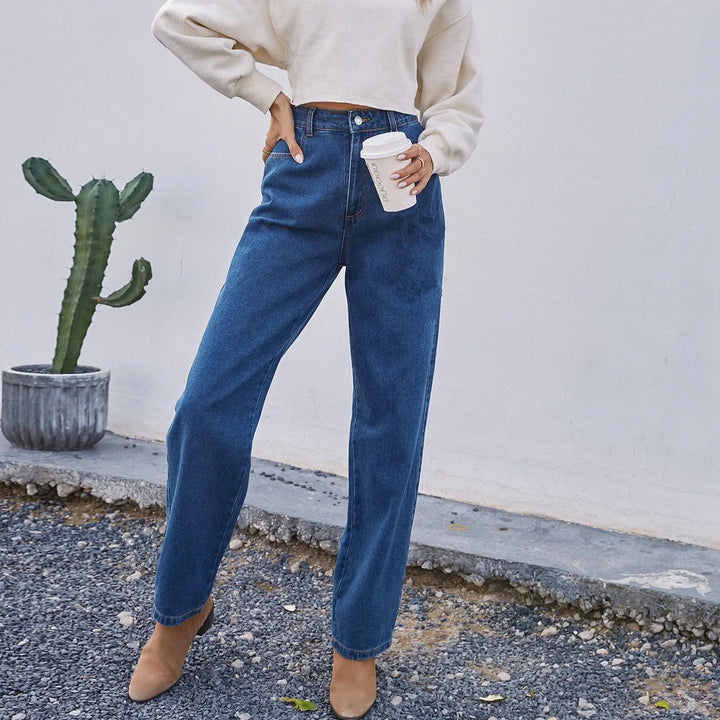 Lässige Mom-Jeans für Damen | Dunkelblau