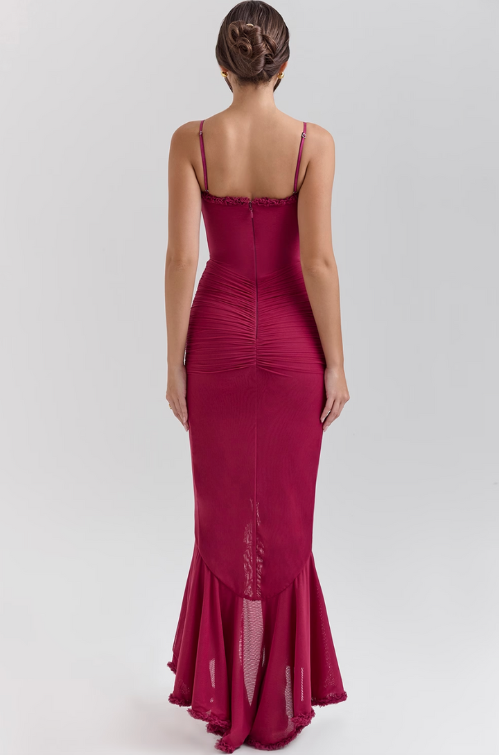 Maxikleid Für Hochzeitsgäste Mit Rüschen Für Damen