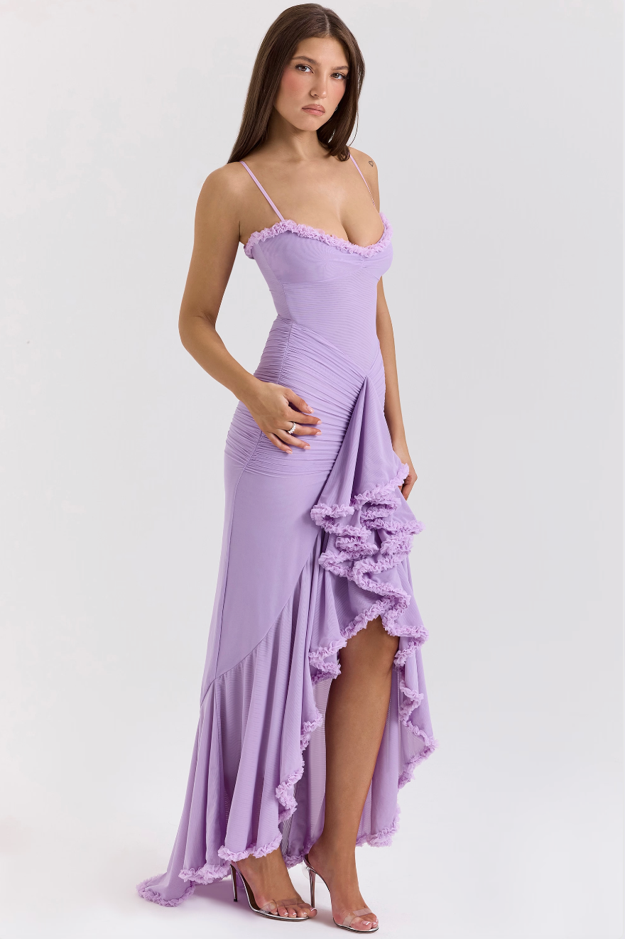 Maxikleid Für Hochzeitsgäste Mit Rüschen Für Damen