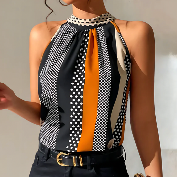 Neckholder Top Mit Punkten Für Damen | Lässig