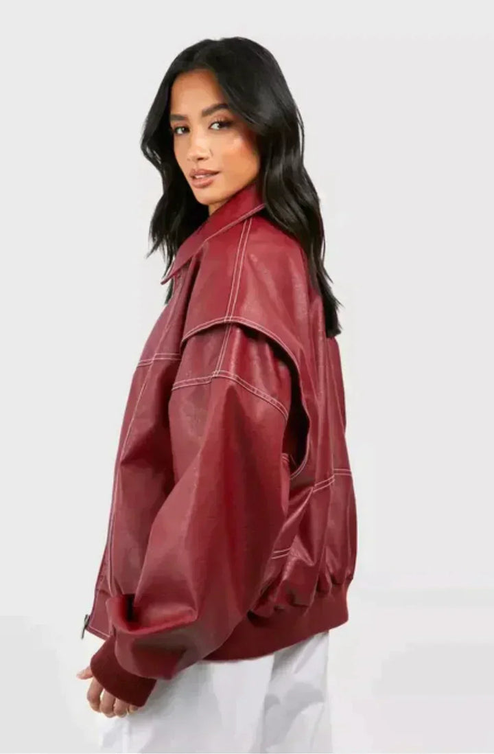 Stilvolle Rote Damenjacke | Übergroß
