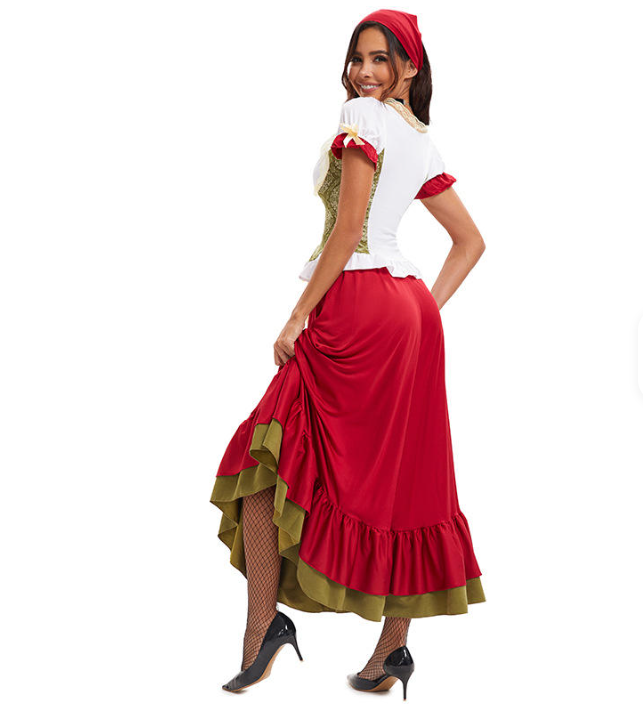 Damen Langes Traditionell Dirndl Kleid | Oktoberfest