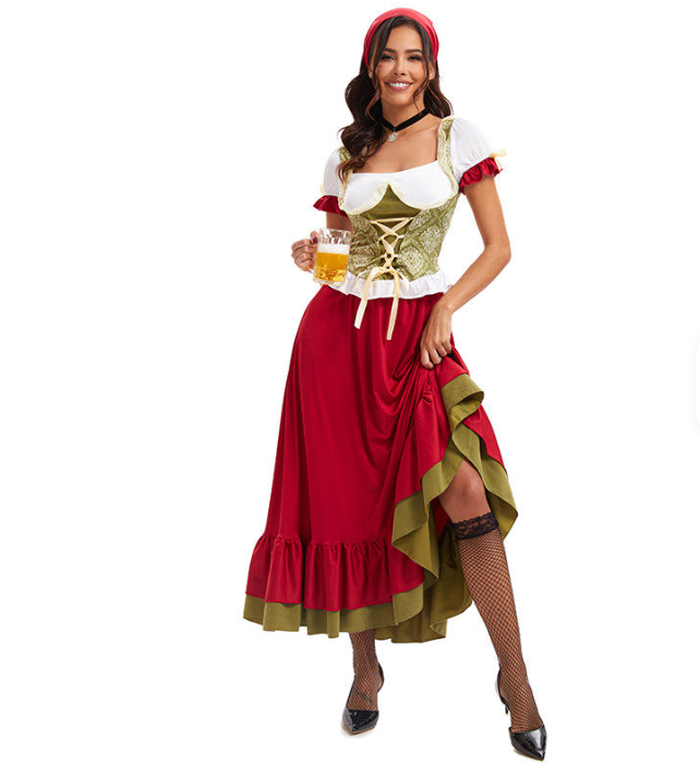Damen Langes Traditionell Dirndl Kleid | Oktoberfest