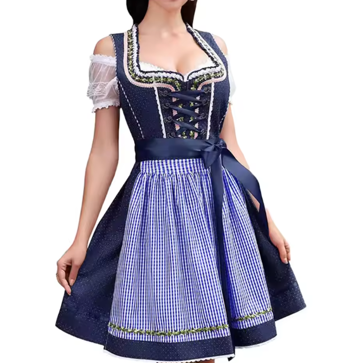 Kariertes Dirndl Kleid für Damen | Oktoberfest