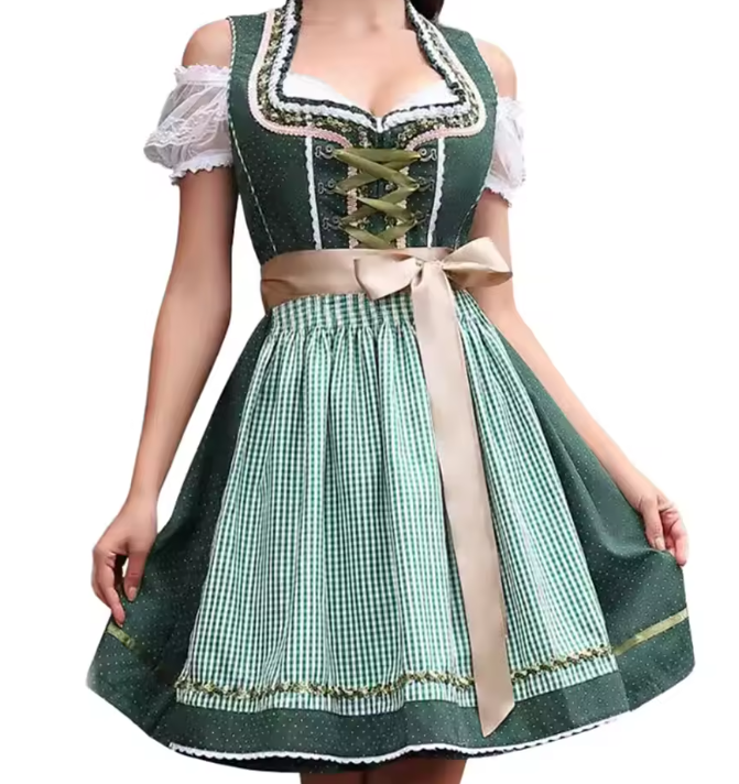 Kariertes Dirndl Kleid für Damen | Oktoberfest