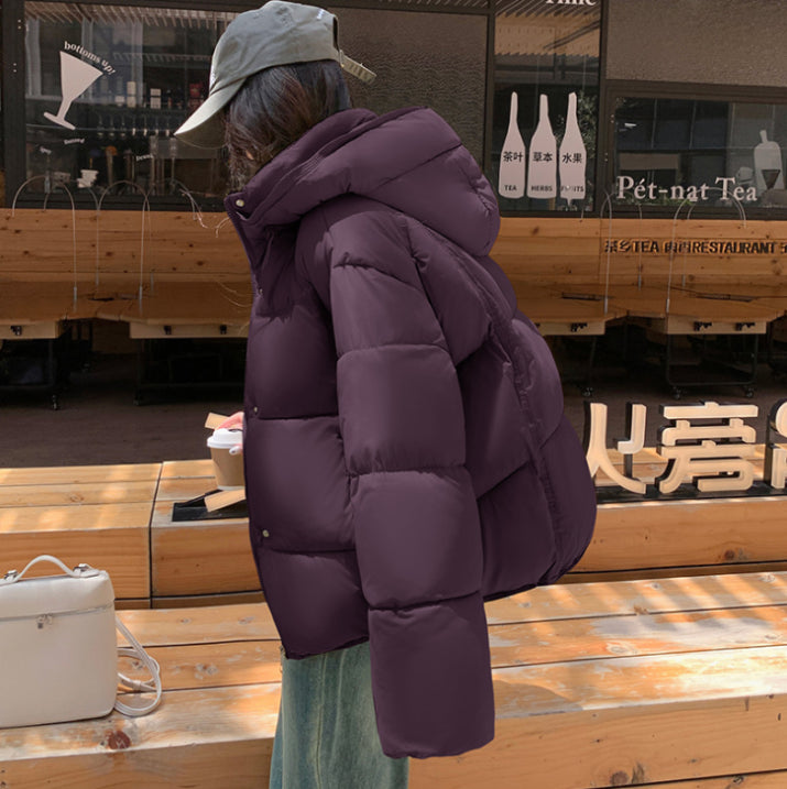 Schwarze Daunen Jacke für Damen | Mit Kapuze